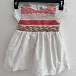 Petit Bateau Smocked 100 Percent Organic Cotton Dress Size 18 months